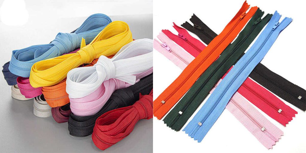 Zipper length: left is continuous zipper, right is finished zipper.